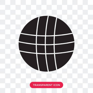 Saydam arka plan üzerinde Baske izole basketbol vektör simgesi