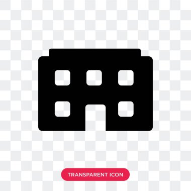 Saydam arka plan üzerinde Apartm izole daire vektör simgesi