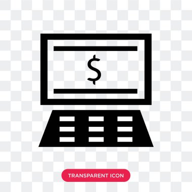 Vektör ikonuna tıklayın başına ödeme şeffaf arka plan üzerinde Pa izole.