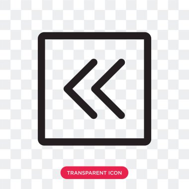 Saydam arka plan üzerinde sol izole sol ok vektör simgesi 