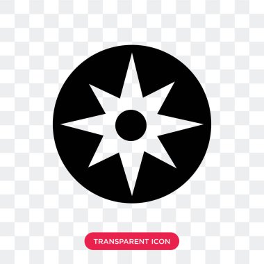 Saydam arka plan üzerinde pusula izole pusula vektör simgesi 