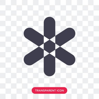 Saydam arka plan üzerinde Asteris izole yıldız vektör simgesi