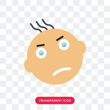 Saydam arka plan üzerinde Angr izole kızgın gülümseme vektör simgesi