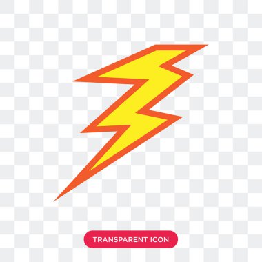 Saydam arka plan üzerinde bı izole büyük yıldırım vektör simgesi