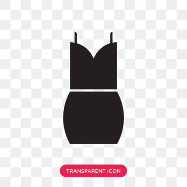 Saydam arka plan üzerinde izole kadın seksi elbise vektör simgesi