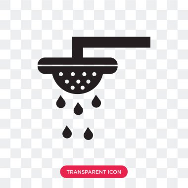 Saydam arka plan üzerinde duş izole lo duş vektör simgesi