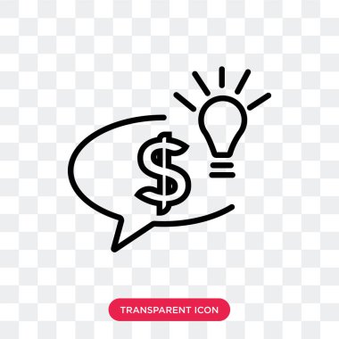 Saydam arka plan üzerinde fikir logosu d izole fikir vektör simgesi