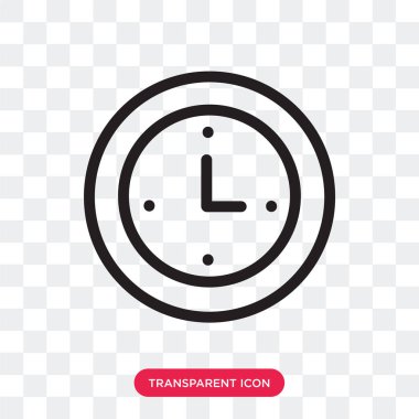 Saydam arka plan üzerinde saat logosu izole saat vektör simgesi
