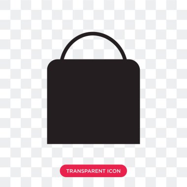 Saydam arka plan üzerinde Sho izole omuz çantası vektör simgesi