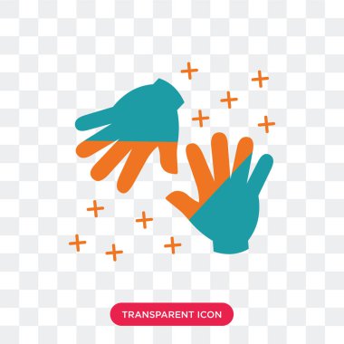 Saydam arka plan üzerinde eldiven lo izole eldivenler vektör simgesi