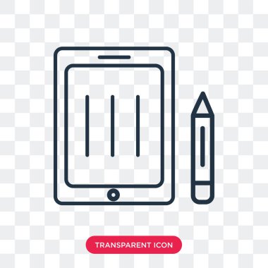 Saydam arka plan üzerinde grafik tablet logo tasarımı izole grafik tablet vektör simgesi