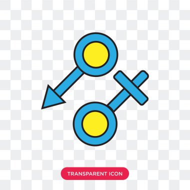 Saydam arka plan üzerinde cinsiyet izole cinsiyet vektör simgesi 