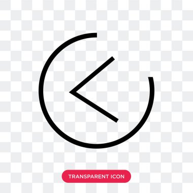 Saydam arka plan üzerinde sol izole sol ok vektör simgesi 