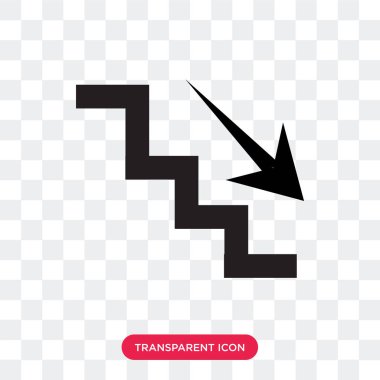 Saydam arka plan üzerinde merdiven lo izole merdiven vektör simgesi