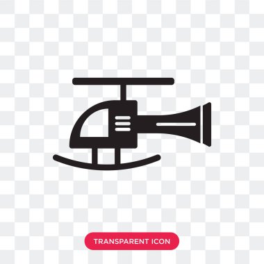 saydam arka plan üzerinde helic izole helikopter vektör simgesi