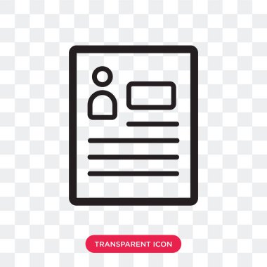 Saydam arka plan üzerinde özgeçmiş lo izole özgeçmiş vektör simgesi