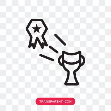 Saydam arka plan üzerinde kupa lo izole kupa vektör simgesi