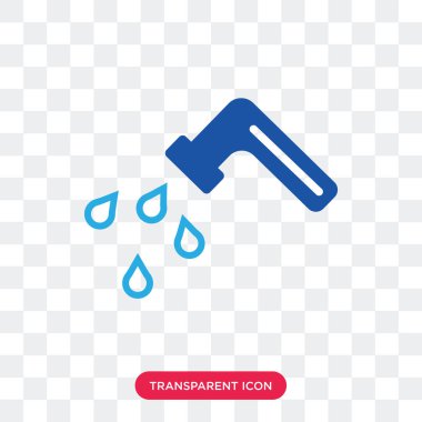 Saydam arka plan üzerinde su izole su dokunun vektör simgesi 