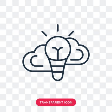 Saydam arka plan üzerinde düşünme logo tasarımı izole düşünme vektör simgesi