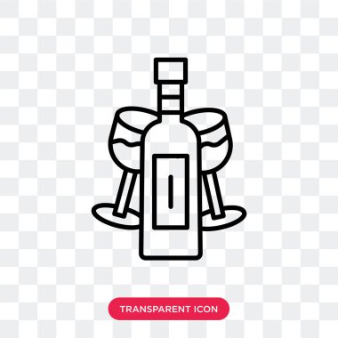 Saydam arka plan üzerinde şarap logo tasarımı izole şarap vektör simgesi