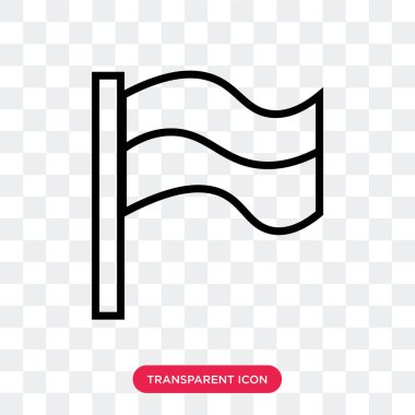 Bayrak simgesini şeffaf arka plan üzerinde bayrak logosu d izole vektör