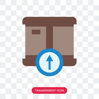 Saydam arka plan üzerinde Del izole teslimat kutusu vektör simgesi