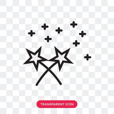 Saydam arka plan üzerinde Magic izole sihirli değnek vektör simgesi