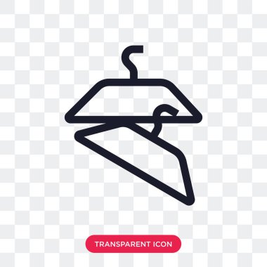 Saydam arka plan üzerinde askı lo izole askı vektör simgesi