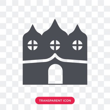 Saydam arka plan üzerinde Ha izole perili ev vektör simgesi