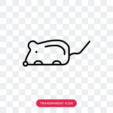 Saydam arka plan üzerinde sıçan logo tasarımı izole sıçan vektör simgesi