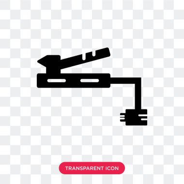 Saydam arka plan üzerinde kaynakçı lo izole kaynakçı vektör simgesi