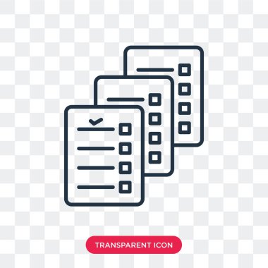 Saydam arka plan üzerinde liste logo tasarımı izole listesi vektör simgesi