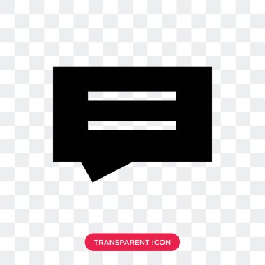 Konuşma balonu vektör simgesinin üzerinde şeffaf arka plan, Sp izole