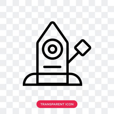 Uzay kapsülü vektör simgesi üzerinde şeffaf arka plan, Sp izole