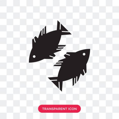 Saydam arka plan üzerinde balıklar lo izole balıklar vektör simgesi