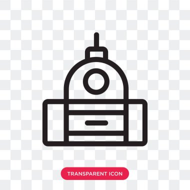 Saydam arka plan üzerinde Capitol izole Capitol vektör simgesi 