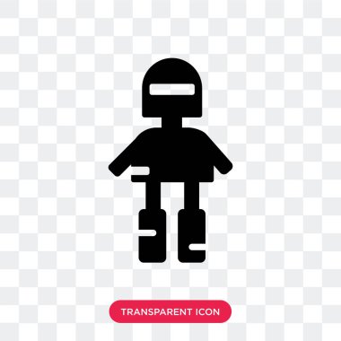 Askeri robot makine vektör simgesi üzerinde şeffaf backg izole