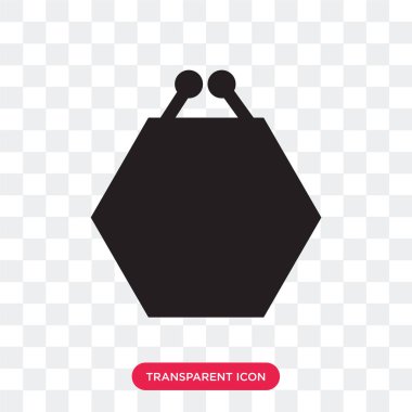 Saydam arka plan üzerinde F izole kadın çanta vektör simgesi