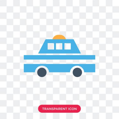 Saydam arka plan üzerinde Polic izole polis araba vektör simgesi