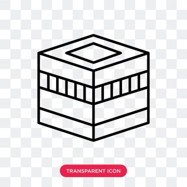 Saydam arka plan üzerinde Kâbe logo tasarımı izole Kâbe vektör simgesi