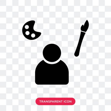 Saydam arka plan üzerinde ressam izole ressam vektör simgesi 