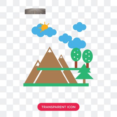 Saydam arka plan üzerinde Mounta izole dağlar vektör simgesi