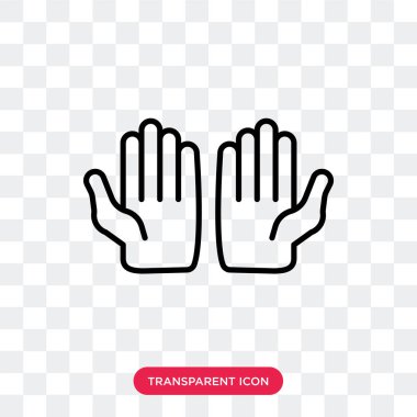 Saydam arka plan üzerinde Müslüman dua eller logo tasarımı izole Müslüman dua eller vektör simgesi