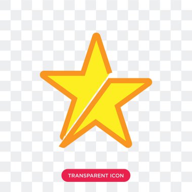 Saydam arka plan üzerinde yıldız logo d izole vektör yıldız simgesi