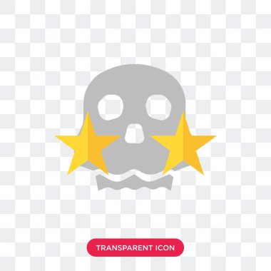 Saydam arka plan üzerinde kafatası logo izole kafatası vektör simgesi