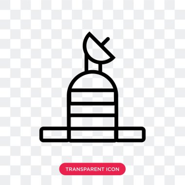 Uzay kapsülü vektör simgesi üzerinde şeffaf arka plan, Sp izole