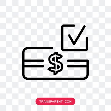 Saydam arka plan üzerinde para logo izole para vektör simgesi