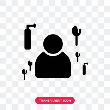 Saydam arka plan üzerinde hizmetçi logosu d izole hizmetçi vektör simgesi