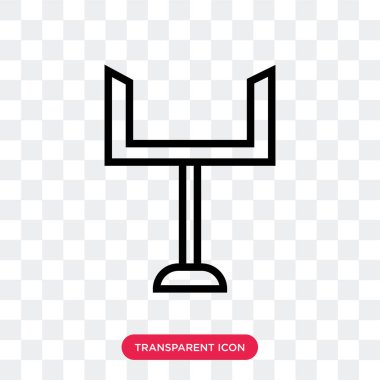 Amerikan futbol gol vektör simgesi üzerinde şeffaf backg izole