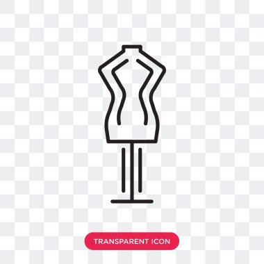 Saydam arka plan üzerinde Manneq izole manken vektör simgesi